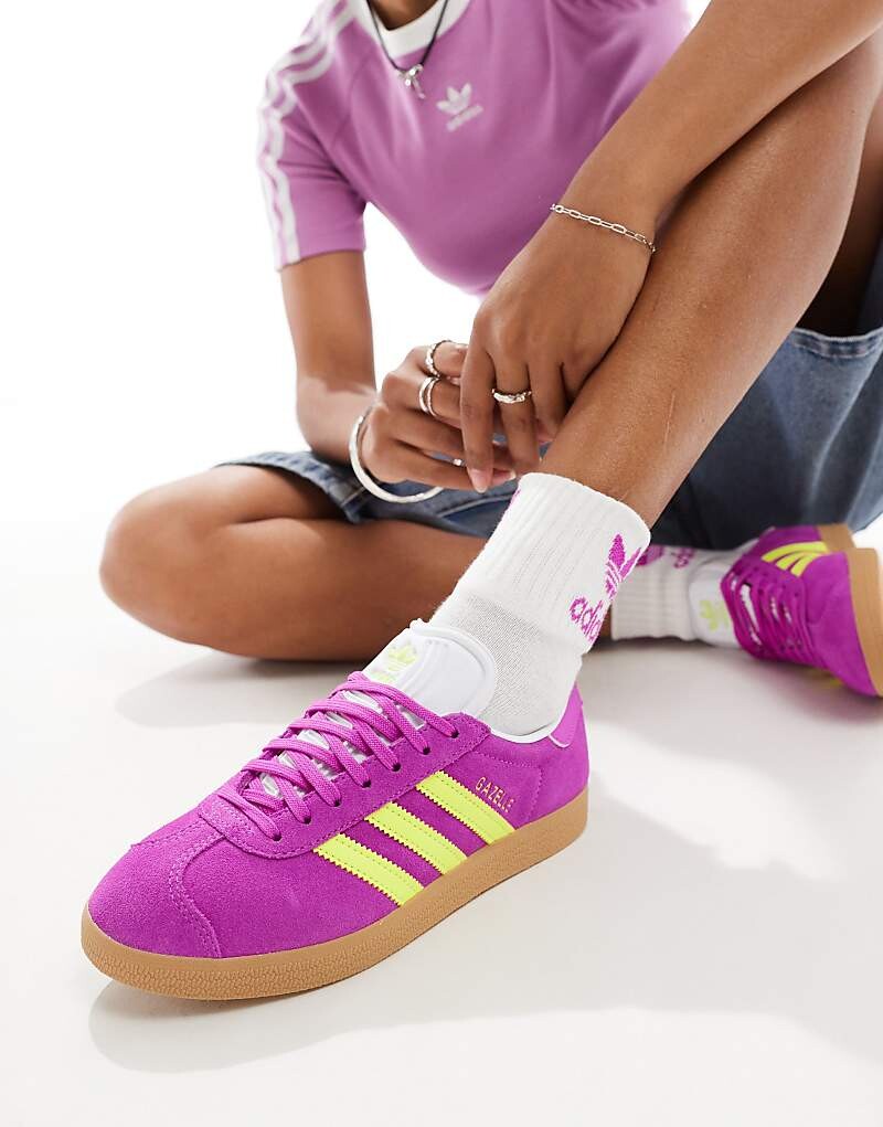 

Фиолетово-желтые кроссовки adidas Originals Gazelle, Желтый, Фиолетово-желтые кроссовки adidas Originals Gazelle