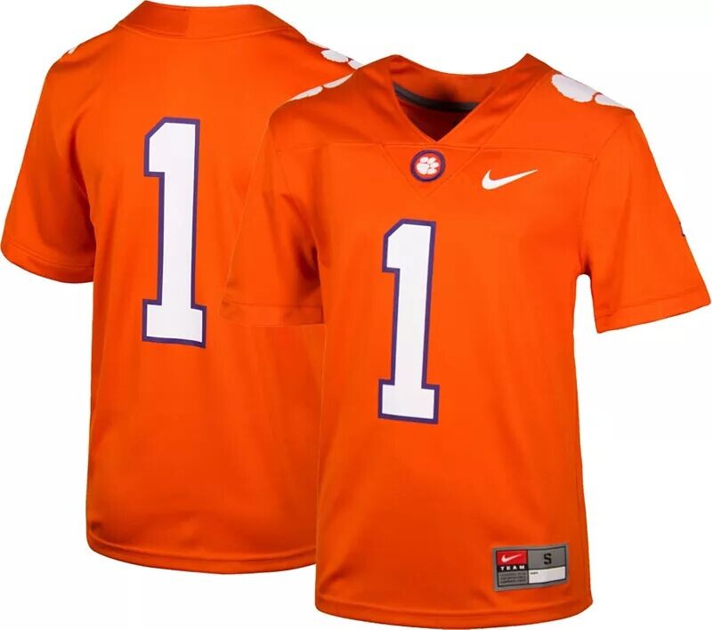 

Футбольная майка Nike Youth Clemson Tigers #1 оранжевого цвета