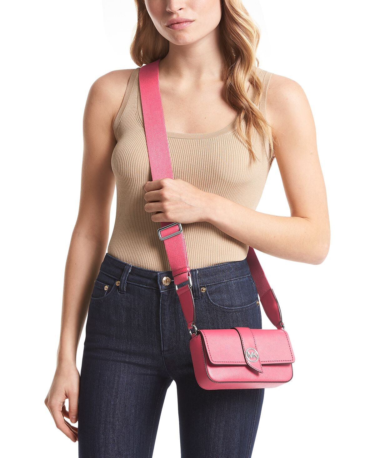 

Кожаная сумка через плечо Greenwich Extra Small East West Michael Kors