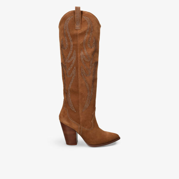 

Замшевые сапоги Lasso с вышивкой в стиле вестерн Steve Madden, цвет tan