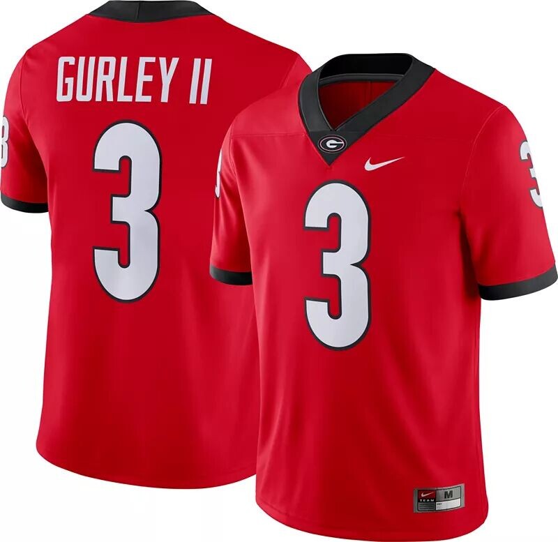 

Мужская футбольная майка Nike Todd Gurley II Georgia Bulldogs #3 красная Dri-FIT Game