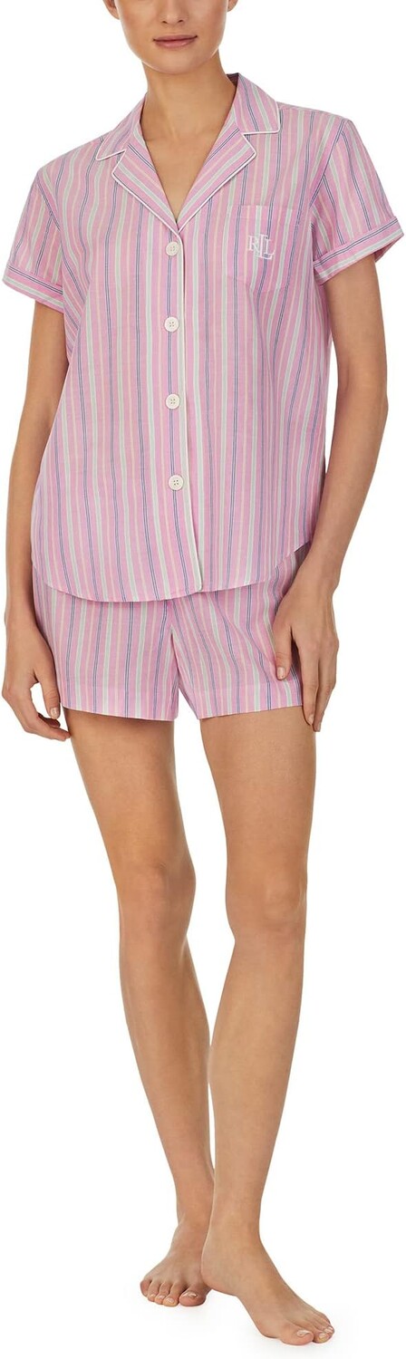 

Пижама-боксер с короткими рукавами LAUREN Ralph Lauren, цвет Pink Stripe