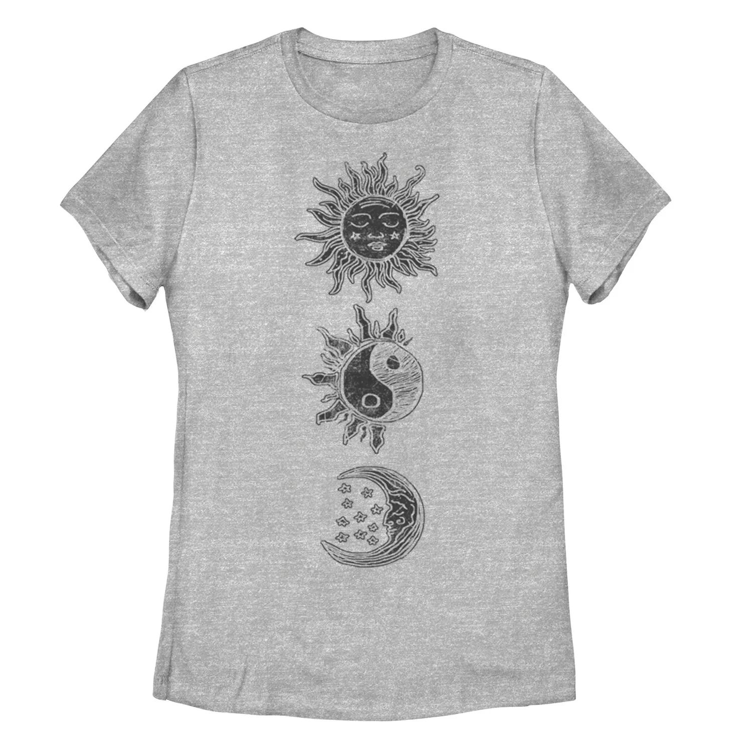 Детская футболка Sun Moon с гравюрой на дереве и галактическим рисунком