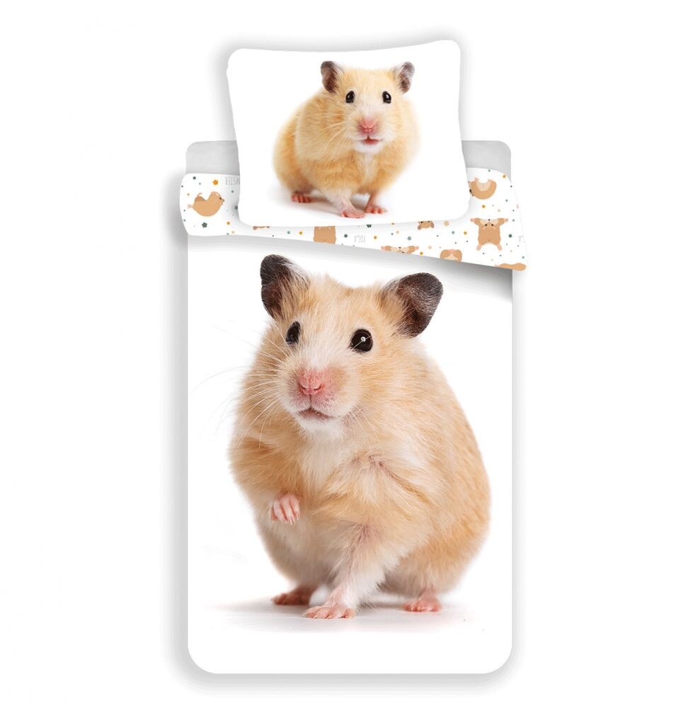 

Jerry Fabrics Комплект постельного белья из 2 предметов Hamster Rodent Пододеяльник 140 x 200 см + 1 наволочка Белый Бежевый 100 % хлопок