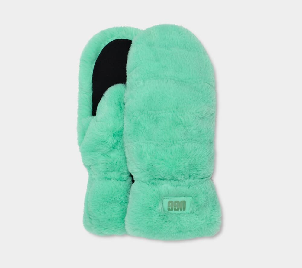 

Варежки Quilted Faux Fur Mitten UGG, зеленый