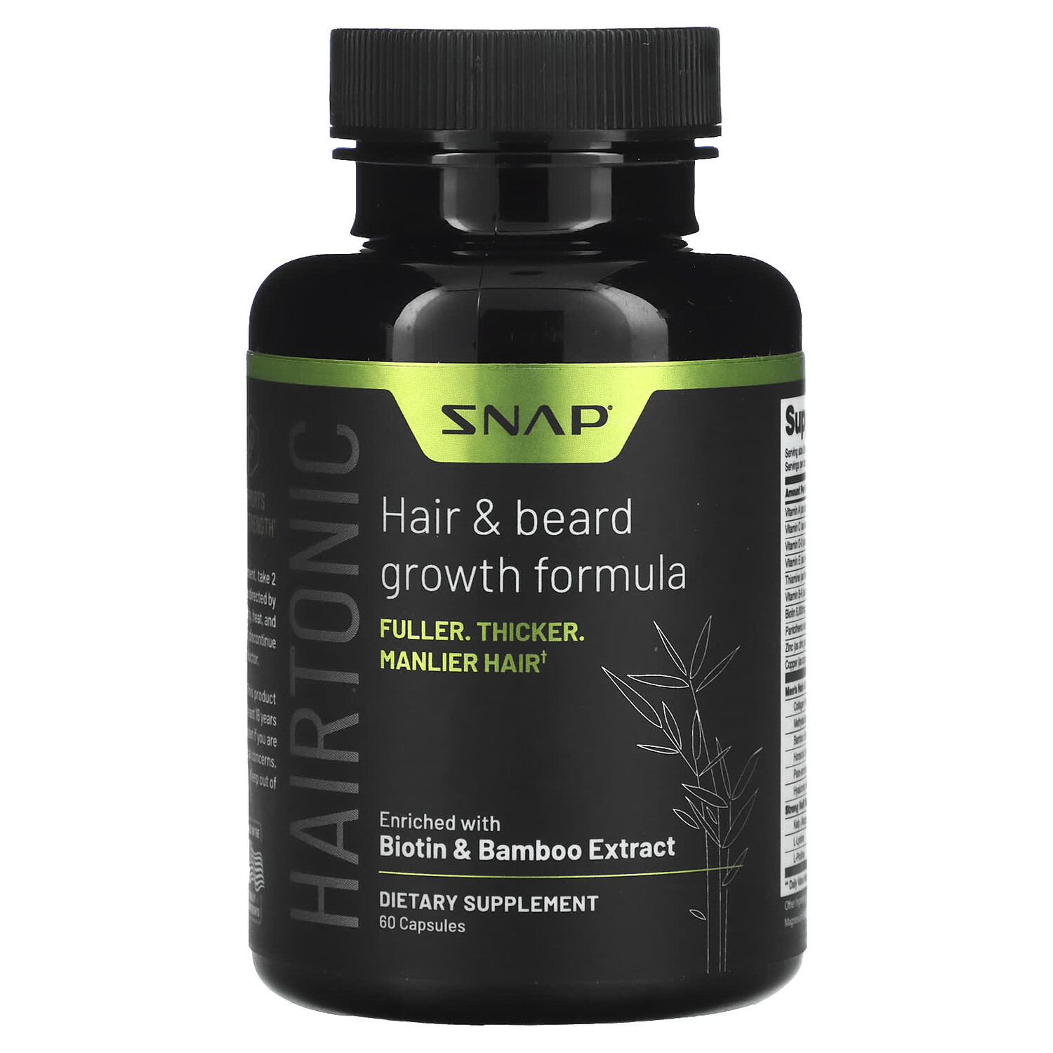 

Hairtonic, формула для роста волос и бороды, 60 капсул, Snap Supplements