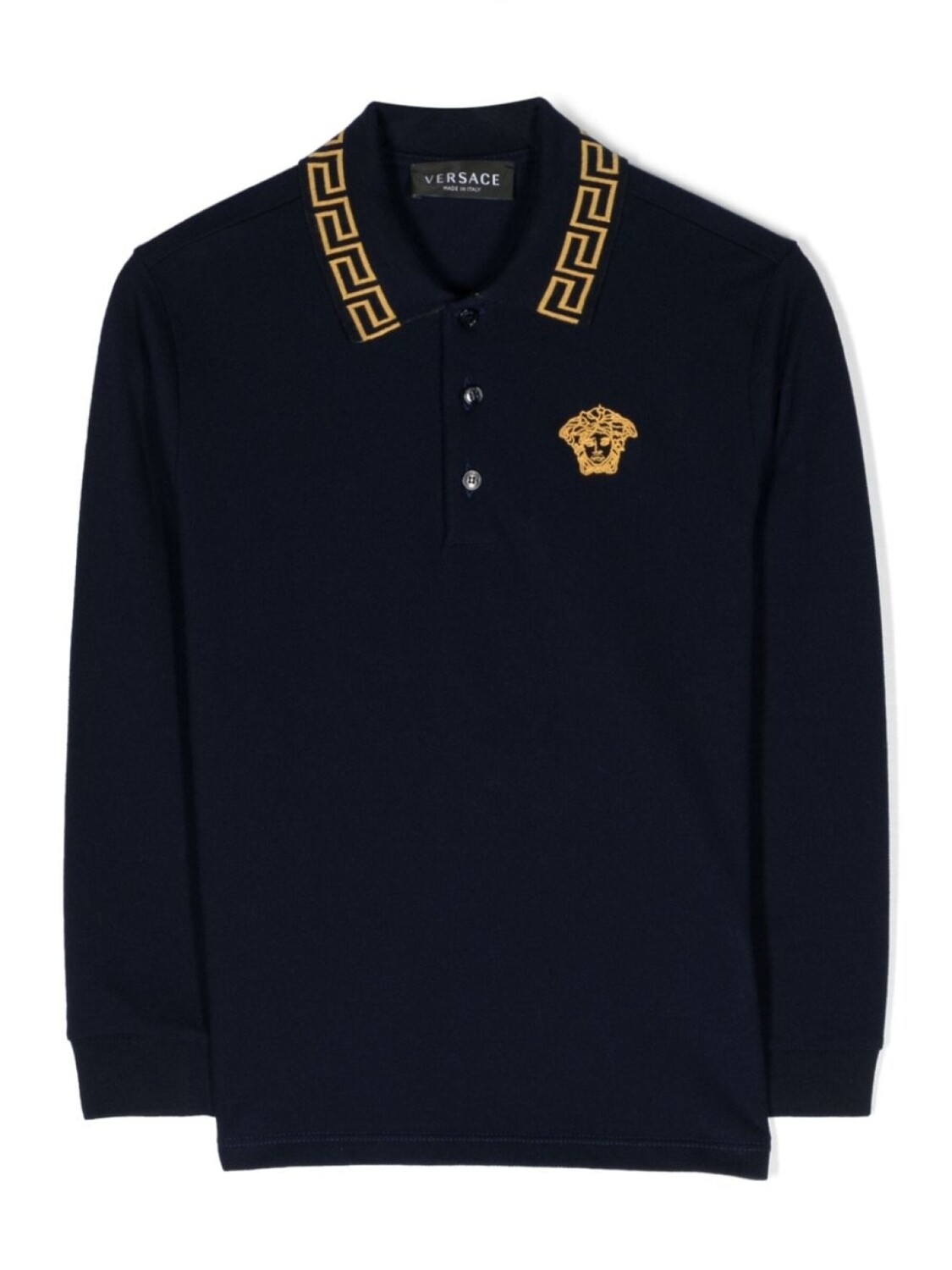 

Versace Kids рубашка поло с вышивкой Medusa, синий