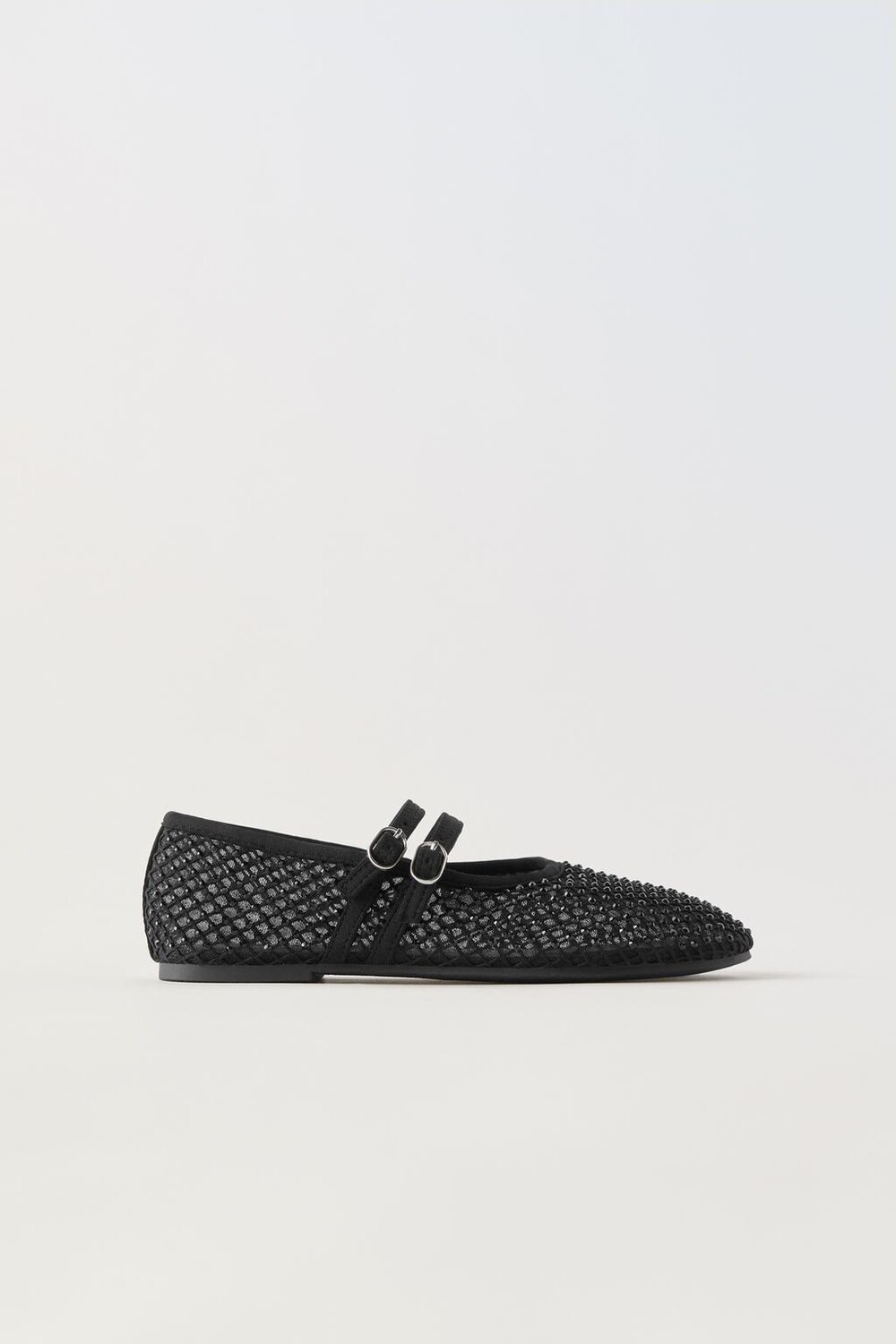 

Блестящие балетки ZARA, черный