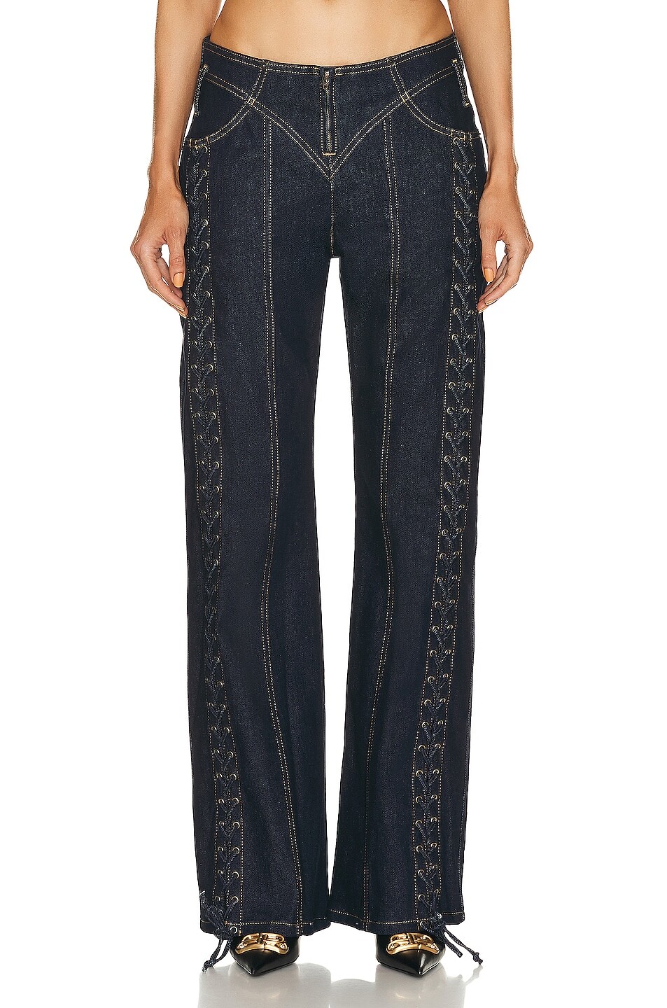 

Брюки Jean Paul Gaultier Low Waist Large Denim Trouser, индиго