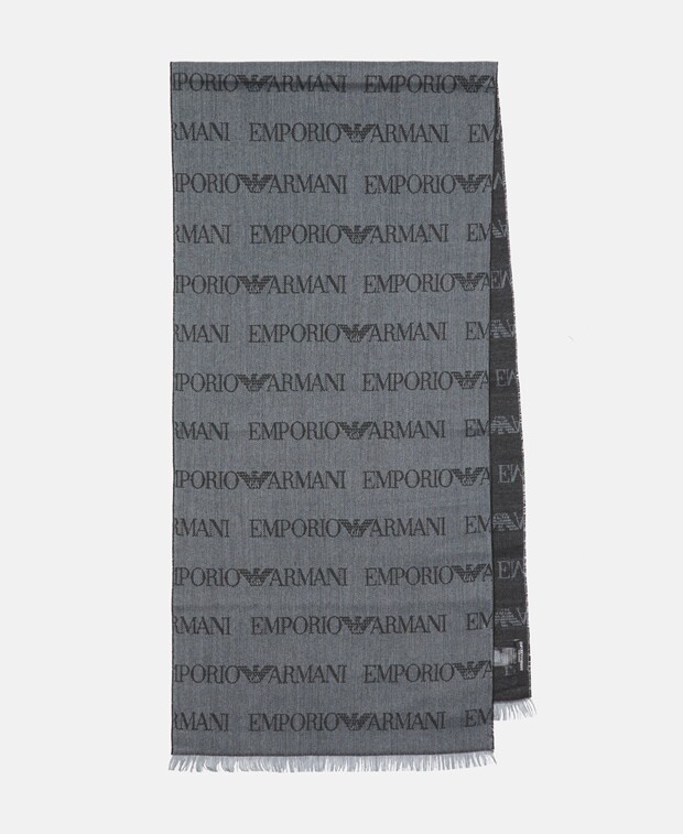 

Шерстяной шарф Emporio Armani, серый