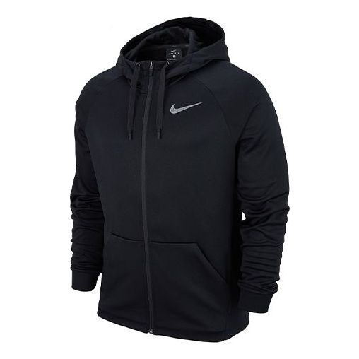 Куртка Nike Therma Zipper Cardigan Casual Sports Hooded Jacket Black, черный куртка nike shield reflective zipper sports hooded jacket black bv4881 010 черный