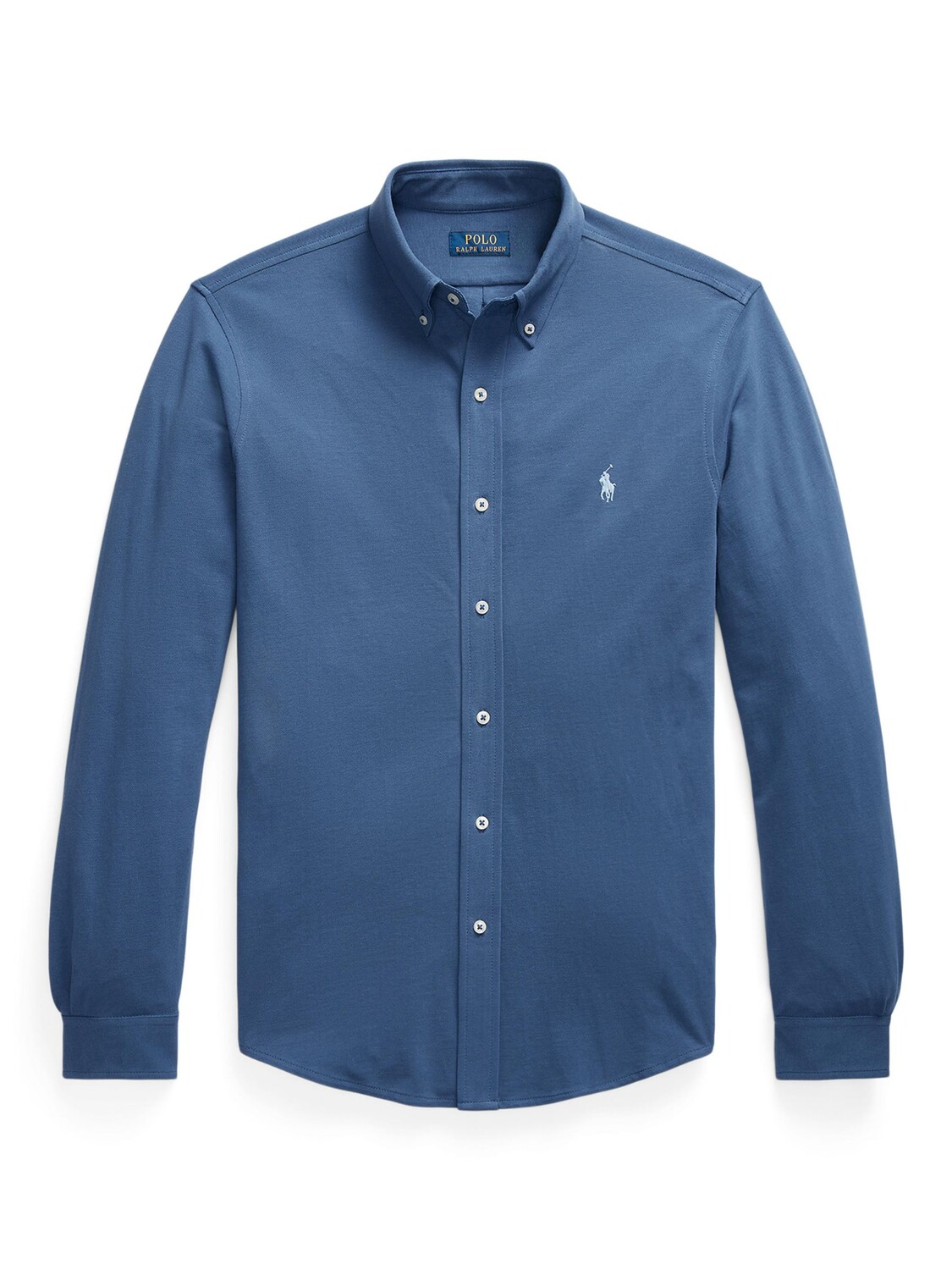 

Легкая сетчатая рубашка-поло с длинными рукавами Ralph Lauren, старый флот