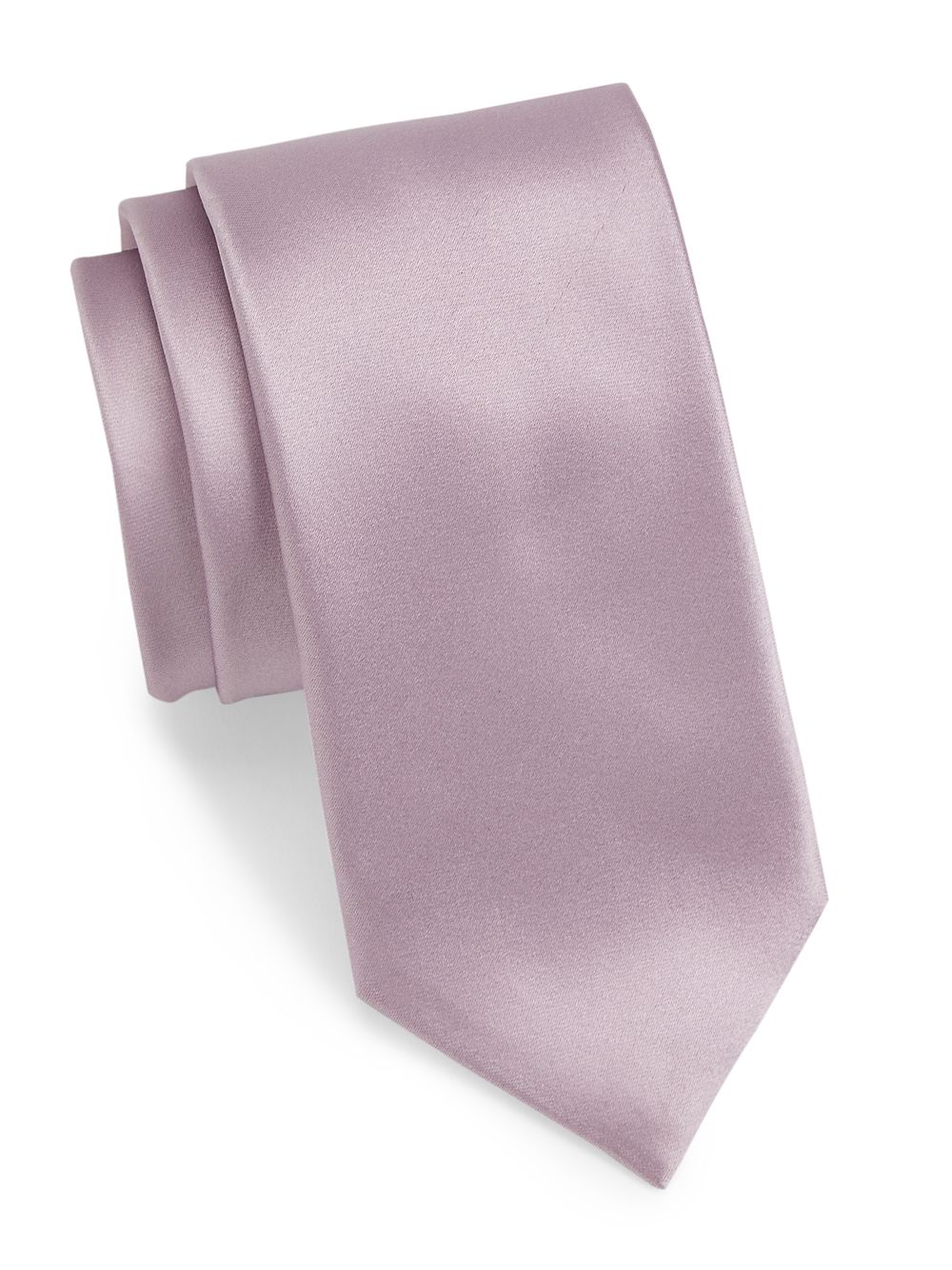 Однотонный шелковый галстук Saks Fifth Avenue, фиолетовый