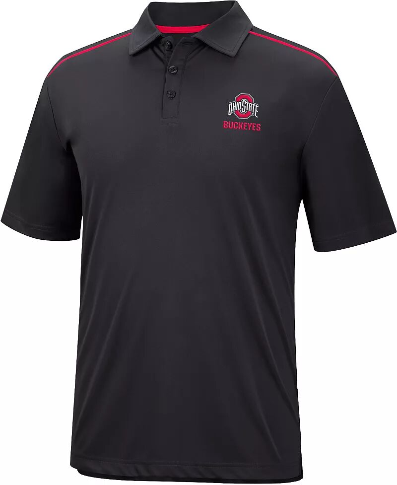 Colosseum Мужская черная футболка-поло Ohio State Buckeyes
