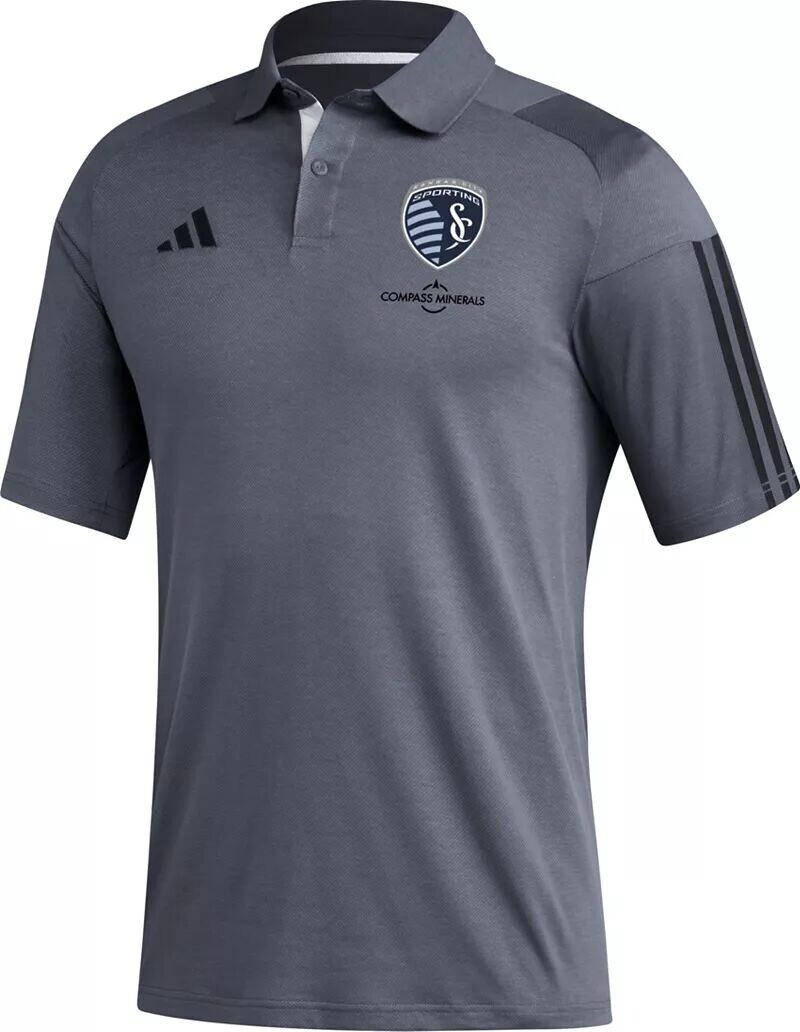 

Серая дорожная рубашка-поло Adidas Sporting Kansas City '23