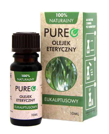 Эфирное масло Pureo Eukaliptusowy, 10 мл эфирное масло pureo katar mieszanka naturalnych olejków eterycznych 10 мл