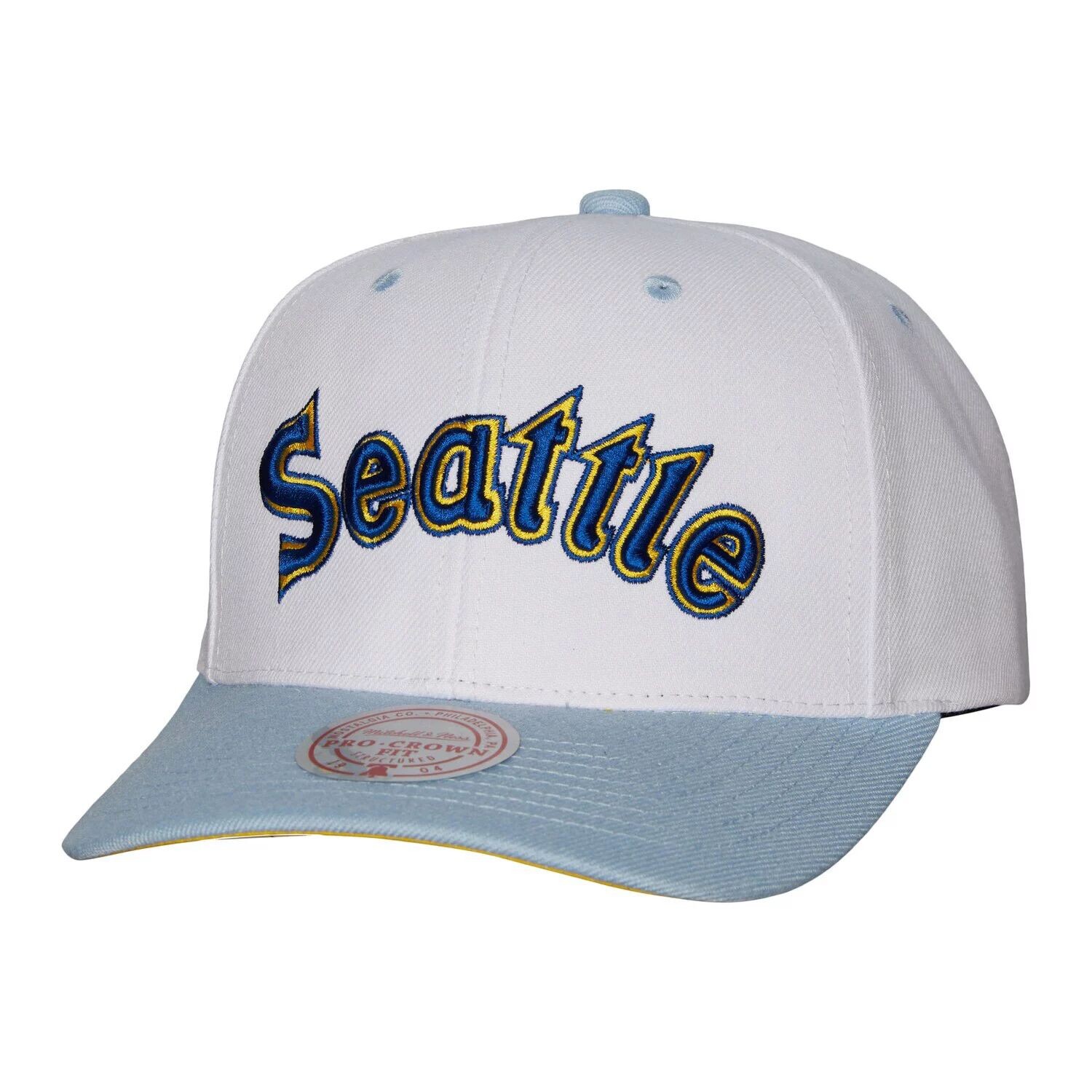 

Мужская кепка Mitchell & Ness White Seattle Mariners Cooperstown Collection Pro Crown Snapback