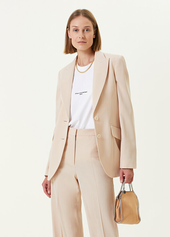 

Бежевая шерстяная куртка с ласточкиным воротником Stella McCartney, Бежевый