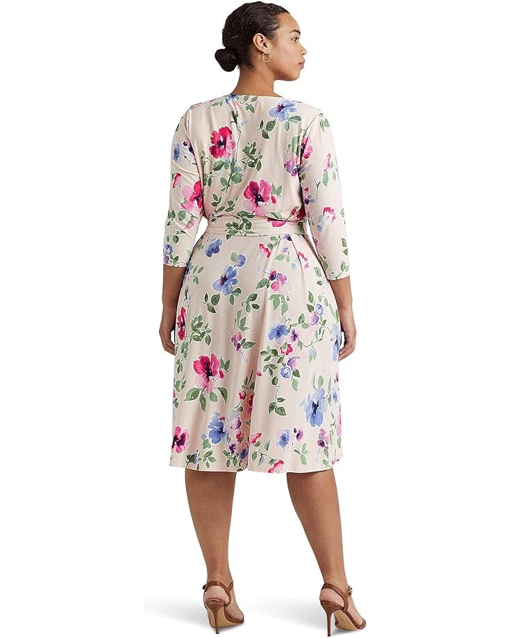 

Платье LAUREN Ralph Lauren Plus Size Floral Surplice Jersey Dress, цвет Pink Multi