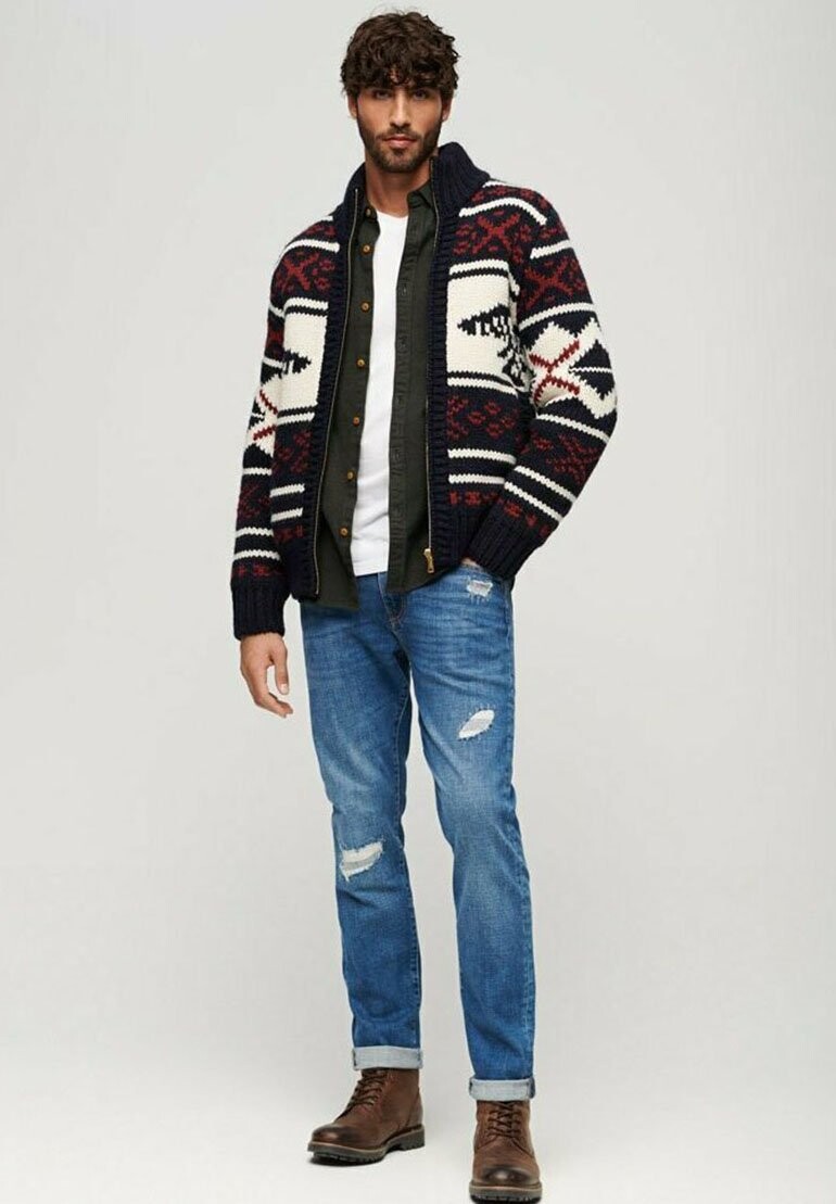 

Кардиган ZIP THROUGH Superdry, цвет navy multi