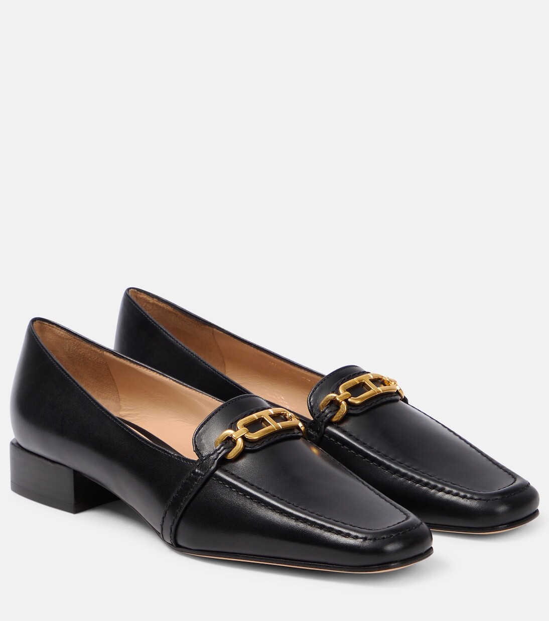 

Кожаные лоферы с монограммой Tom Ford, черный