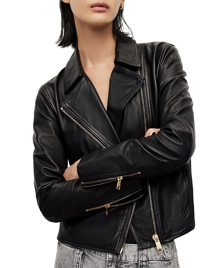 

Кожаная байкерская куртка Vela ALLSAINTS, Черный