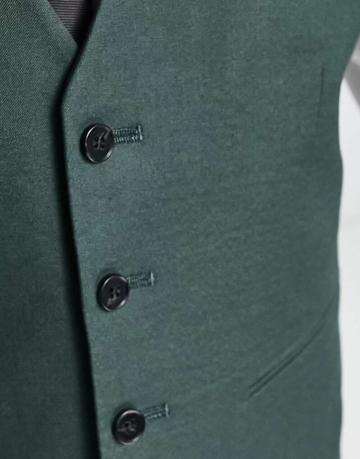 

Узкий льняной жилет ASOS лесного зеленого цвета