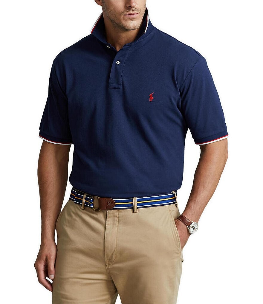 

Рубашка-поло в сетку с короткими рукавами Polo Ralph Lauren Big & Tall, синий