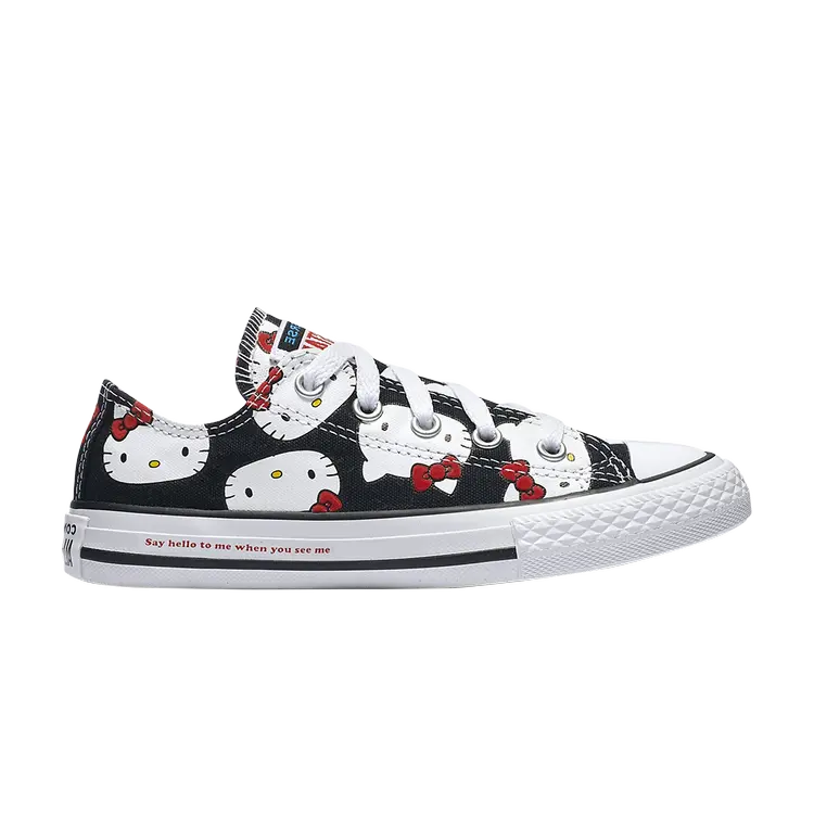

Кроссовки Converse Hello Kitty x Chuck Taylor All Star Canvas Ox GS 'Black', черный