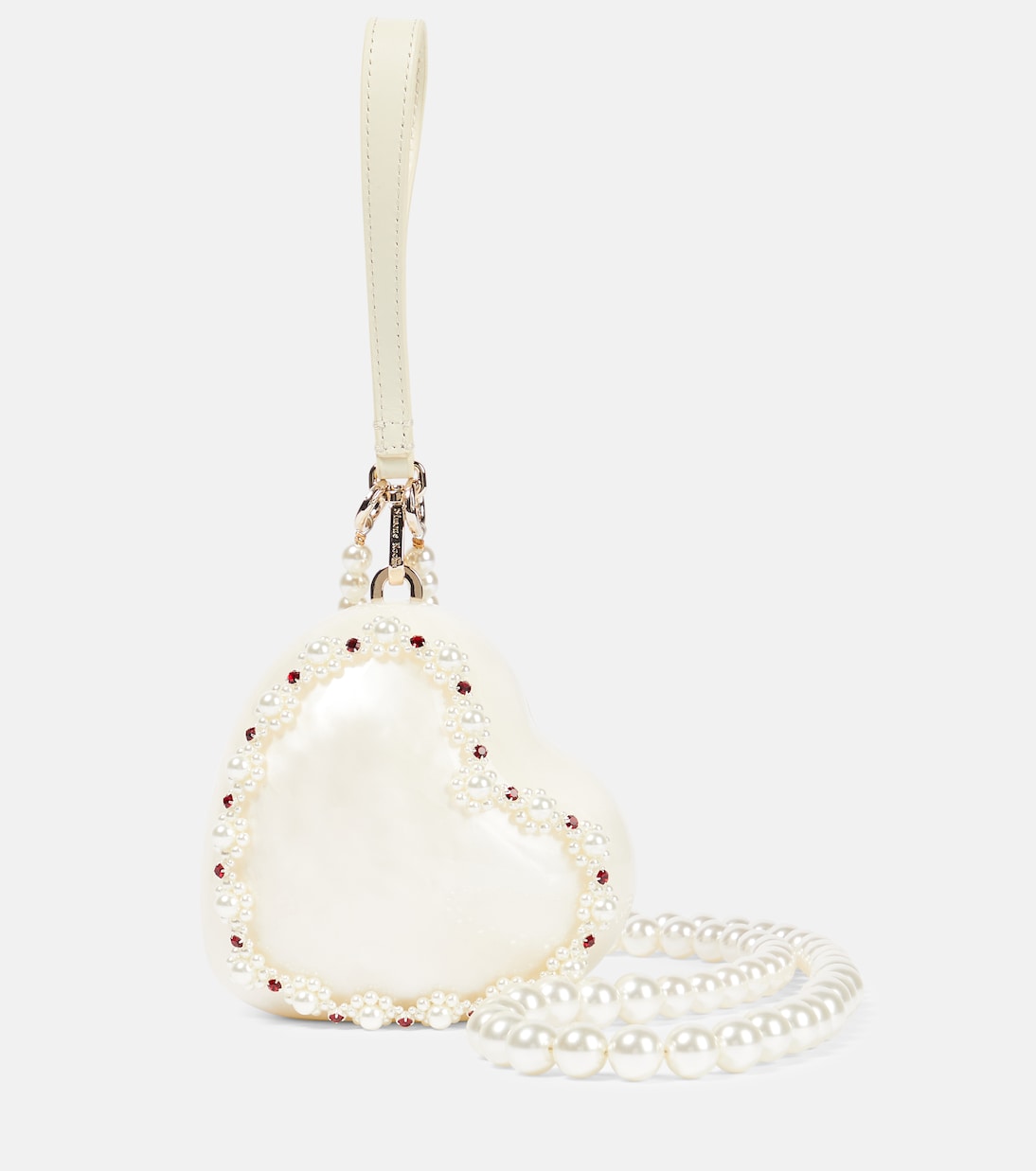 Клатч в форме сердца, украшенный искусственным жемчугом Simone Rocha, белый серьги асимметричные в форме сердца с искусственным жемчугом