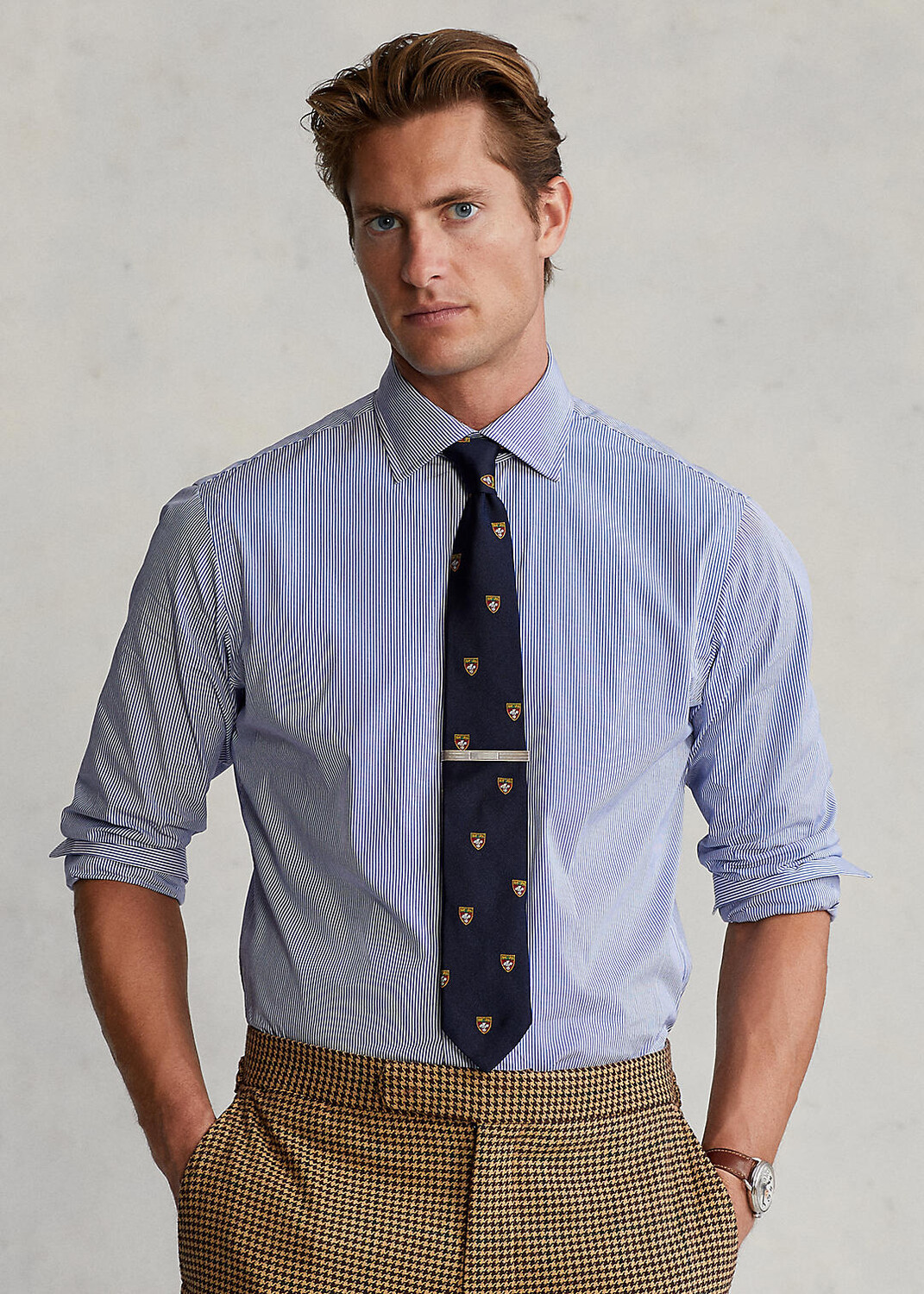 

Рубашка из поплина в полоску Regent Custom Fit