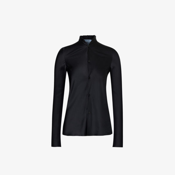 цена Рубашка из шелка стандартного кроя с атласной текстурой и перламутровыми пуговицами Gabriela Coll G, черный