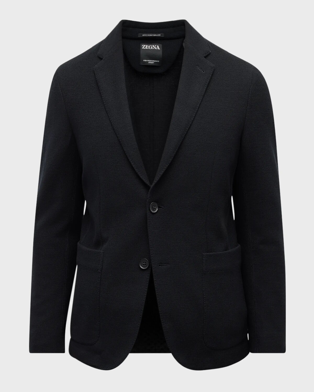 

Мужское спортивное пальто из джерси с сотовой структурой Zegna, цвет Blk Sld