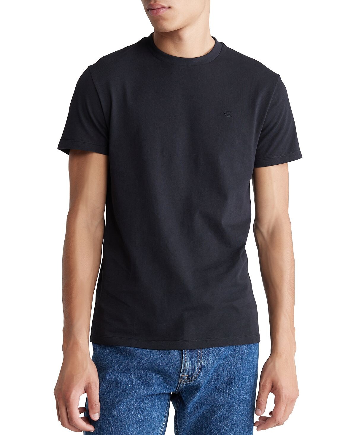 

Мужская однотонная футболка Slim Fit с короткими рукавами Calvin Klein