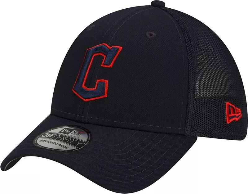 

Мужская тренировочная черная кепка New Era Cleveland Guardians 39Thirty Stretch Fit