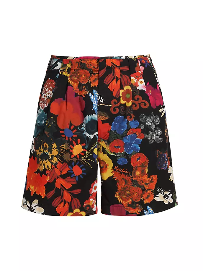 цена Плиссированные шорты с цветочным принтом Moschino, цвет floral print