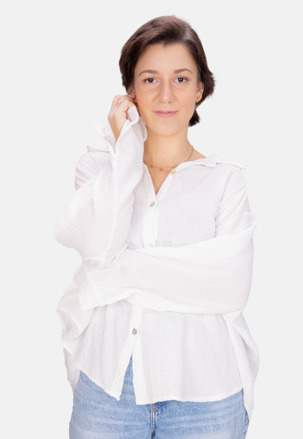 Блузка-рубашка SASHA OVERSIZED Seasons Of April, цвет weiß