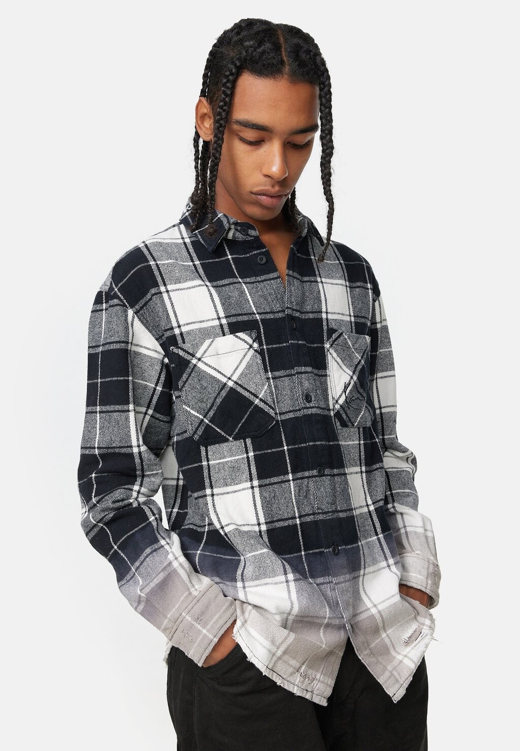 

Рубашка ФЛАНЕЛЕВАЯ РУБАШКА CHEST SIGNATURE HEAVY WASHED Karl Kani, черный