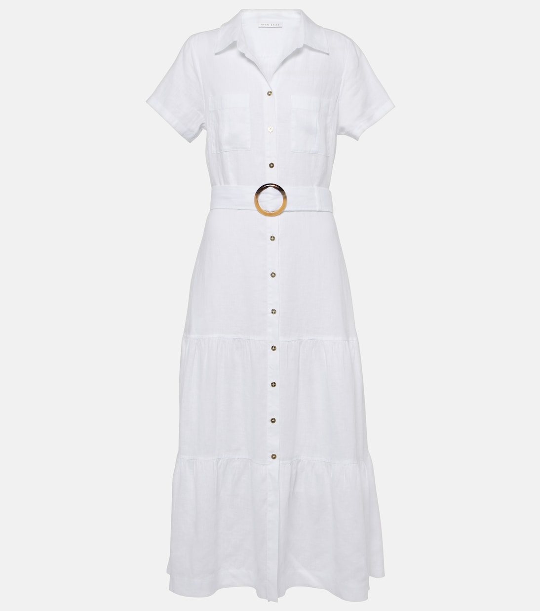 Льняное платье-рубашка mitsio island Heidi Klein, белый heidi