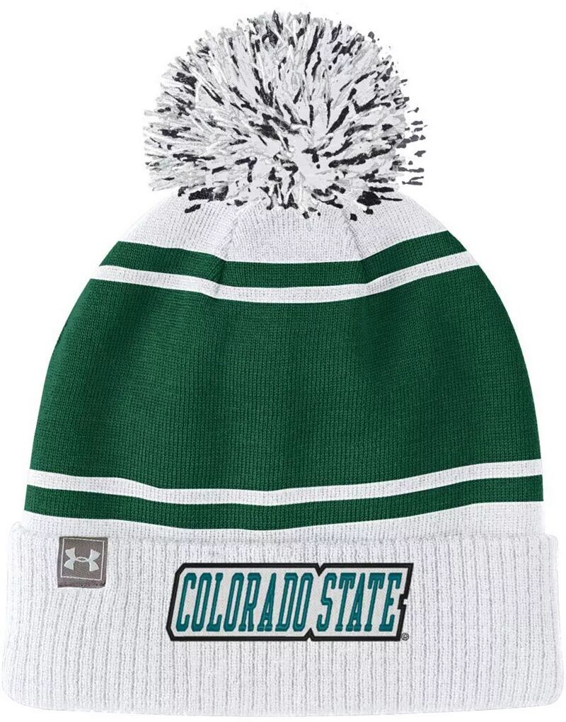 

Мужская белая вязаная шапка с помпоном Under Armour Colorado State Rams