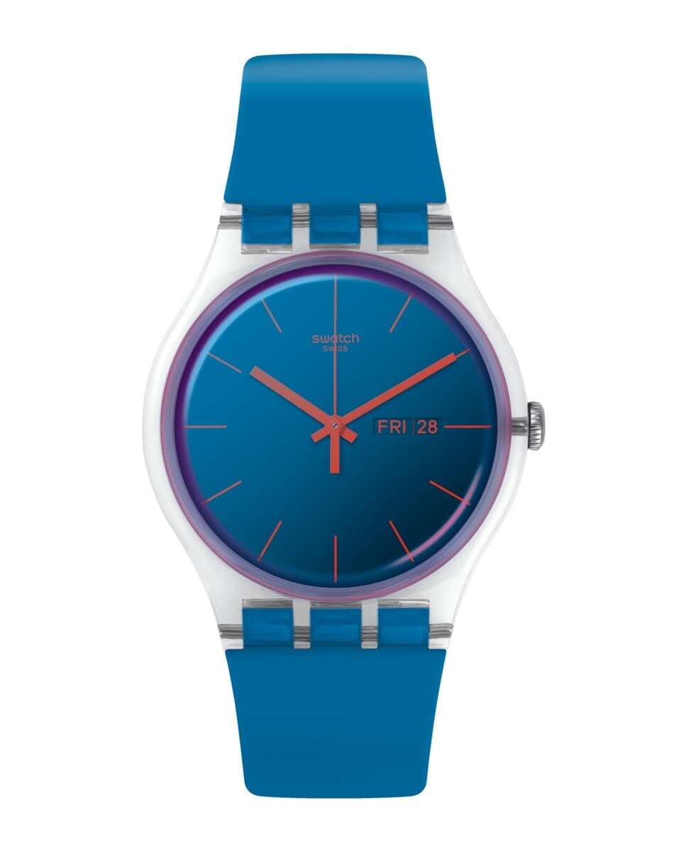

Часы Polablue с синим силиконовым ремешком Swatch, синий