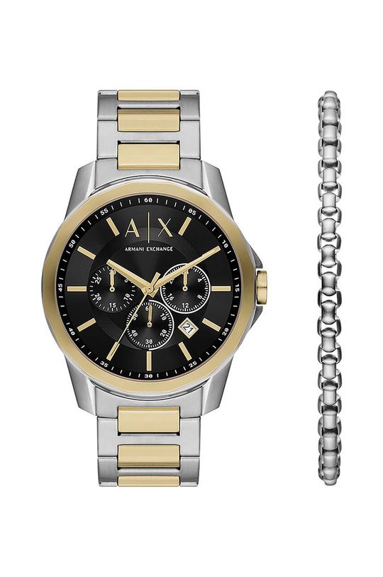 Часы и браслет Armani Exchange, черный комплект цепь с браслетом стальная цепочка стальной браслет