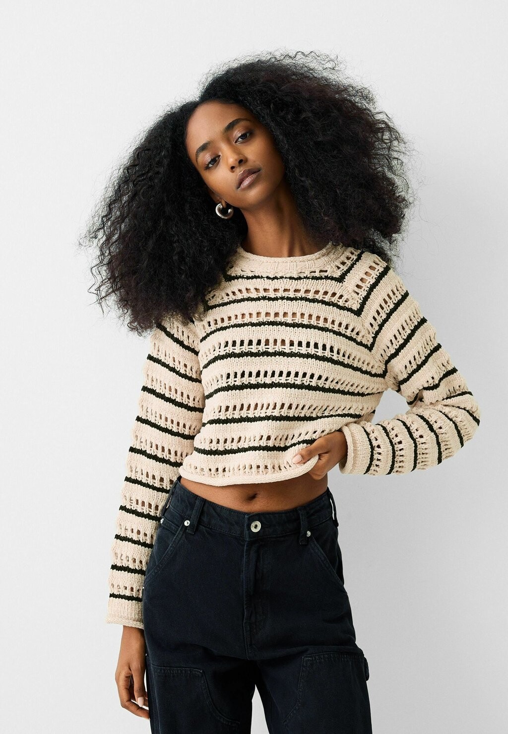 

Вязаный свитер Bershka, цвет black