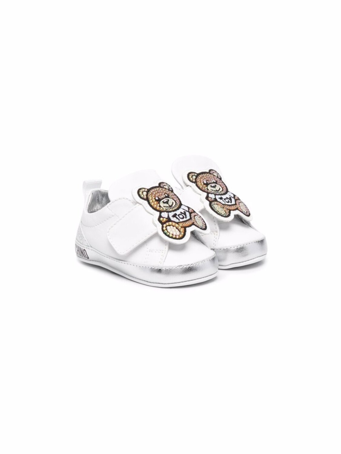 

Moschino Kids кроссовки Teddy Bear с кристаллами, белый