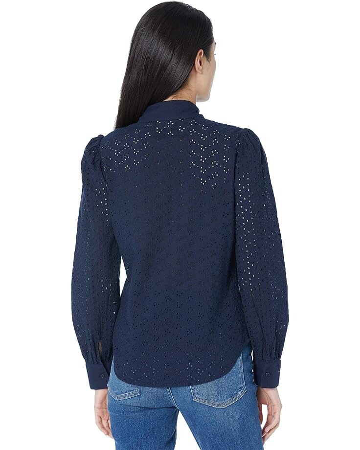

Рубашка 7 For All Mankind Puff Sleeve Eyelet Shirt, цвет Dark Navy