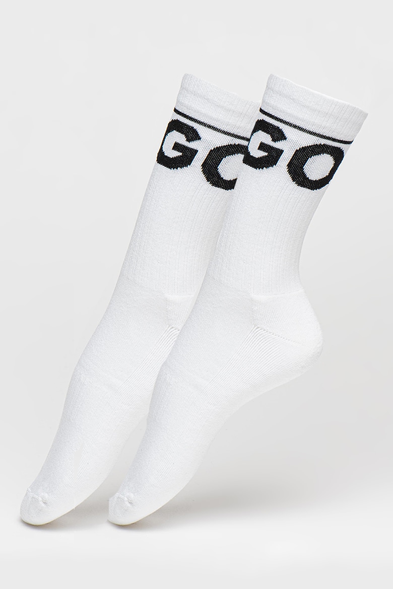 Носки с логотипом, 2 пары Hugo, белый носки кроссовки с логотипом в упаковке 2 шт модель logo hugo белый