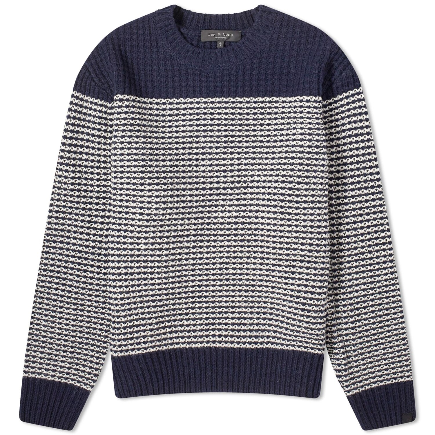 Джемпер Rag & Bone Ernie Stripe, темно-синий хлопковое поло harvey knit rag