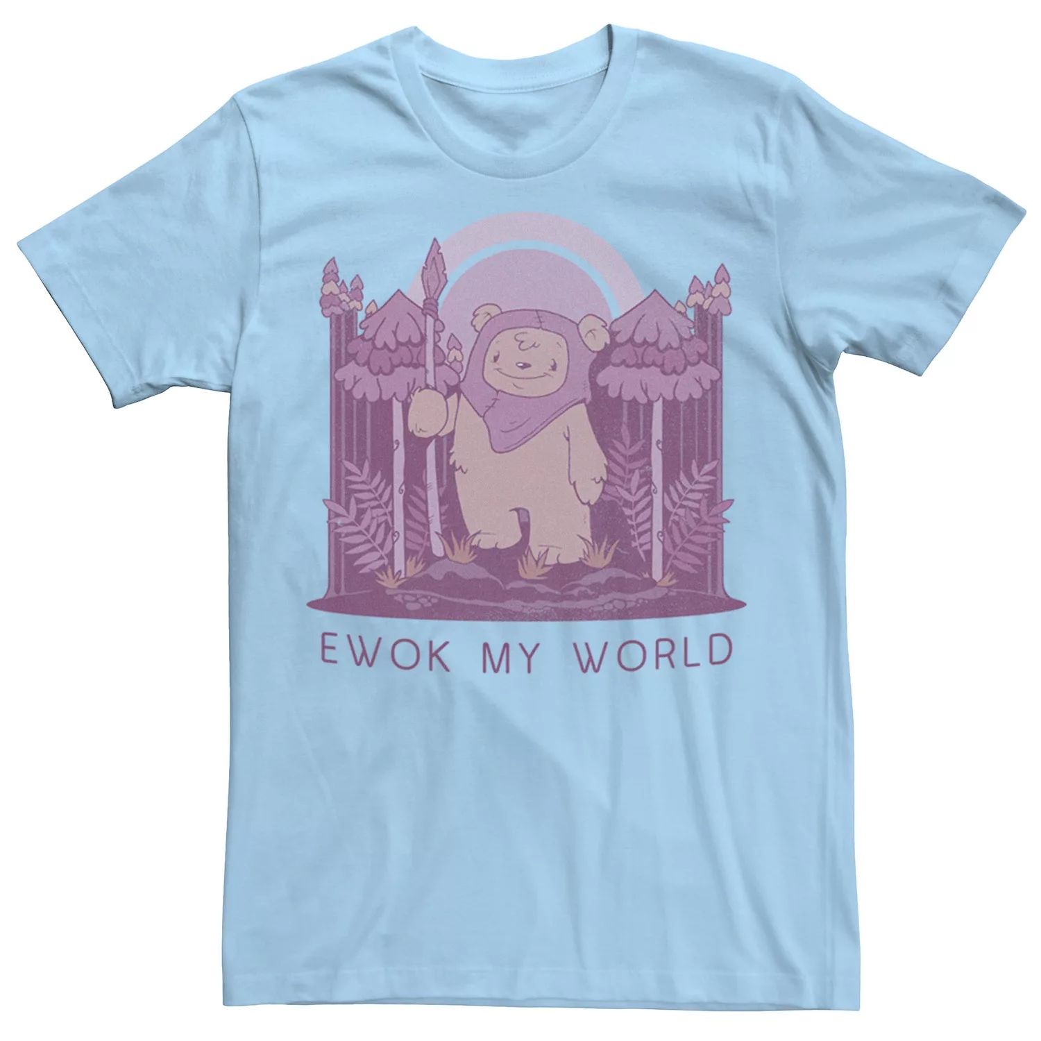 Мужская футболка с рисунком Ewok My World Star Wars, светло-синий мужская футболка с рисунком ewok my world star wars светло синий