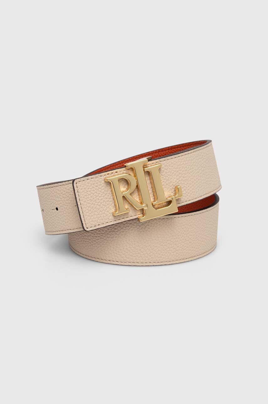 

Двусторонний кожаный ремень Lauren Ralph Lauren, бежевый