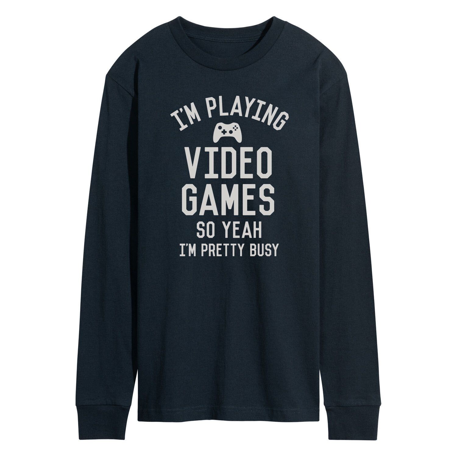 

Мужская футболка с длинными рукавами и рисунком «I Playing Video Games Yeah Busy» Licensed Character